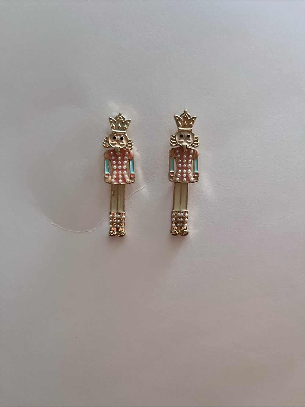 LC Lauren Conrad Gold-Tone Pink Nutcracker Drop Earrings